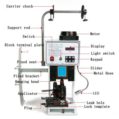 1.5t/2t Super Mute Jam Brass Fork Applicator Terminal Terminal Crimping Machine est équipé d'un moteur de détection