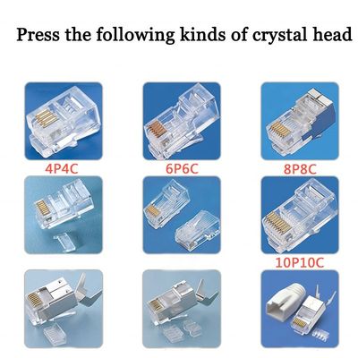 RJ45 Machine de décapage à prise modulaire de 0,5 T Capacité de décapage Dimension applicable 2P2C-8P8C